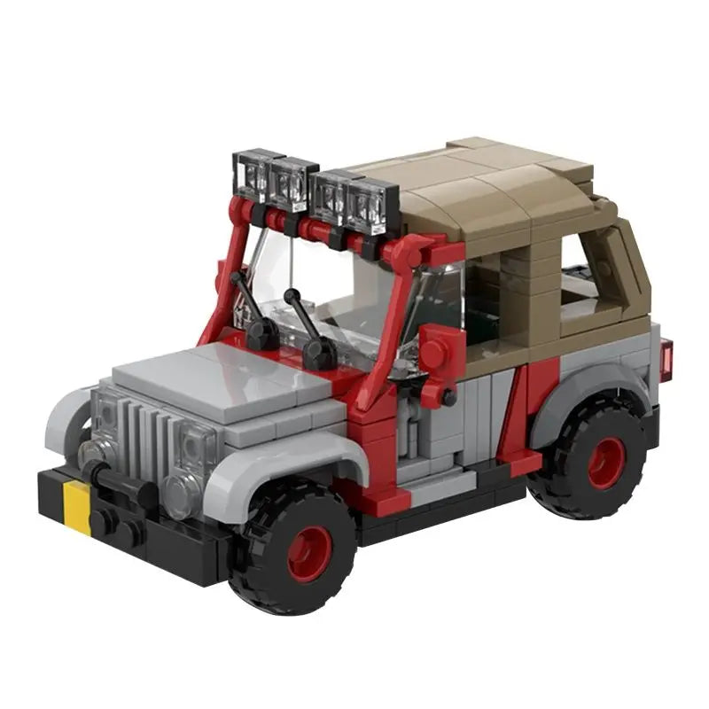 NEW Jurassic Era Dinosaur Staff Jeep MOC Building Blocks: Cretaceous Figures Bricks Set. Perfect Toys for Children's Gifts.