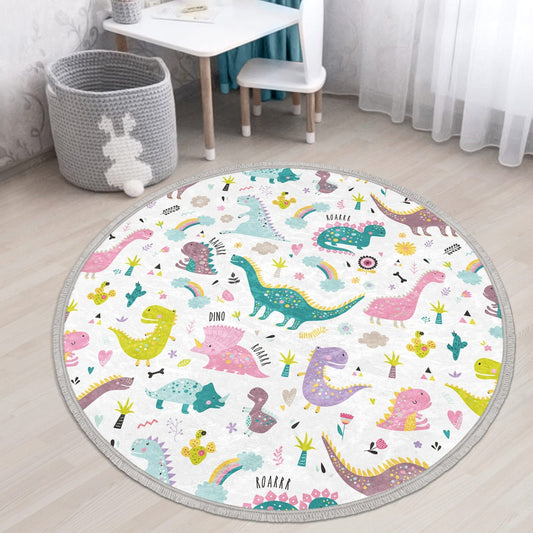 Dinosaur Kids Room Round Rug