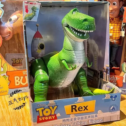 New Disney Toy Story 4 Rex the Green Dinosaur PVC Action Figures: Poseable Model Dolls with Movable Legs, Perfect for Toy Collections and Kids' Gifts.