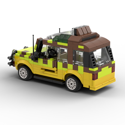 MOC Dinosaur Park Century SUV Explorer Soldier Building Blocks: German Willis Jeep and Antiaircraft Bricks Toy. Ideal for Children's Gifts.