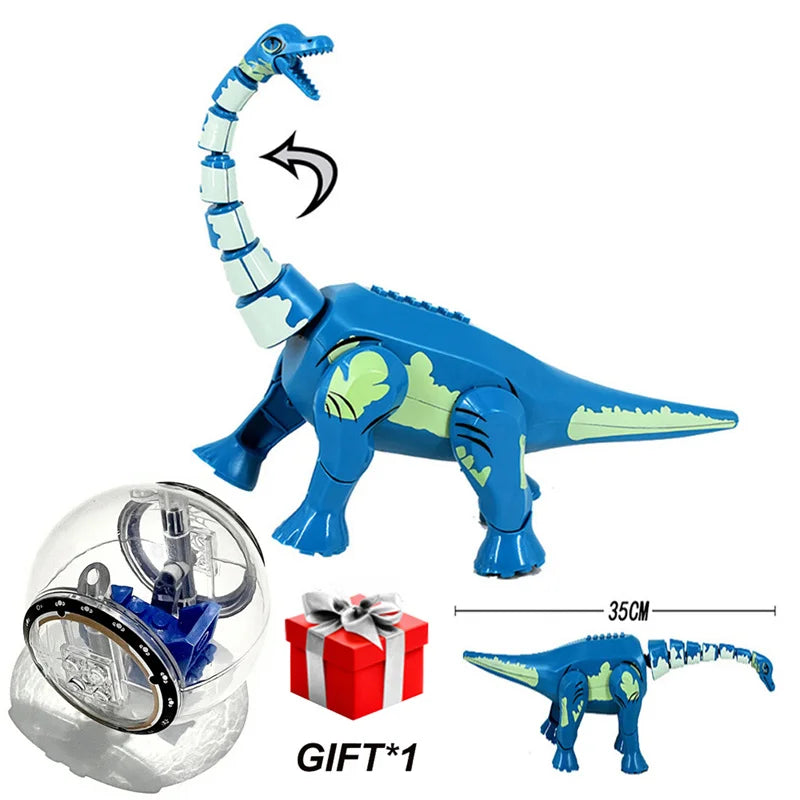 Jurassic World Building Blocks Set: Dinosaur Figures and Bricks with Escape Gyrosphere, Tyrannosaurus, and Indominus Rex. Perfect Assembly Toys for Kids.