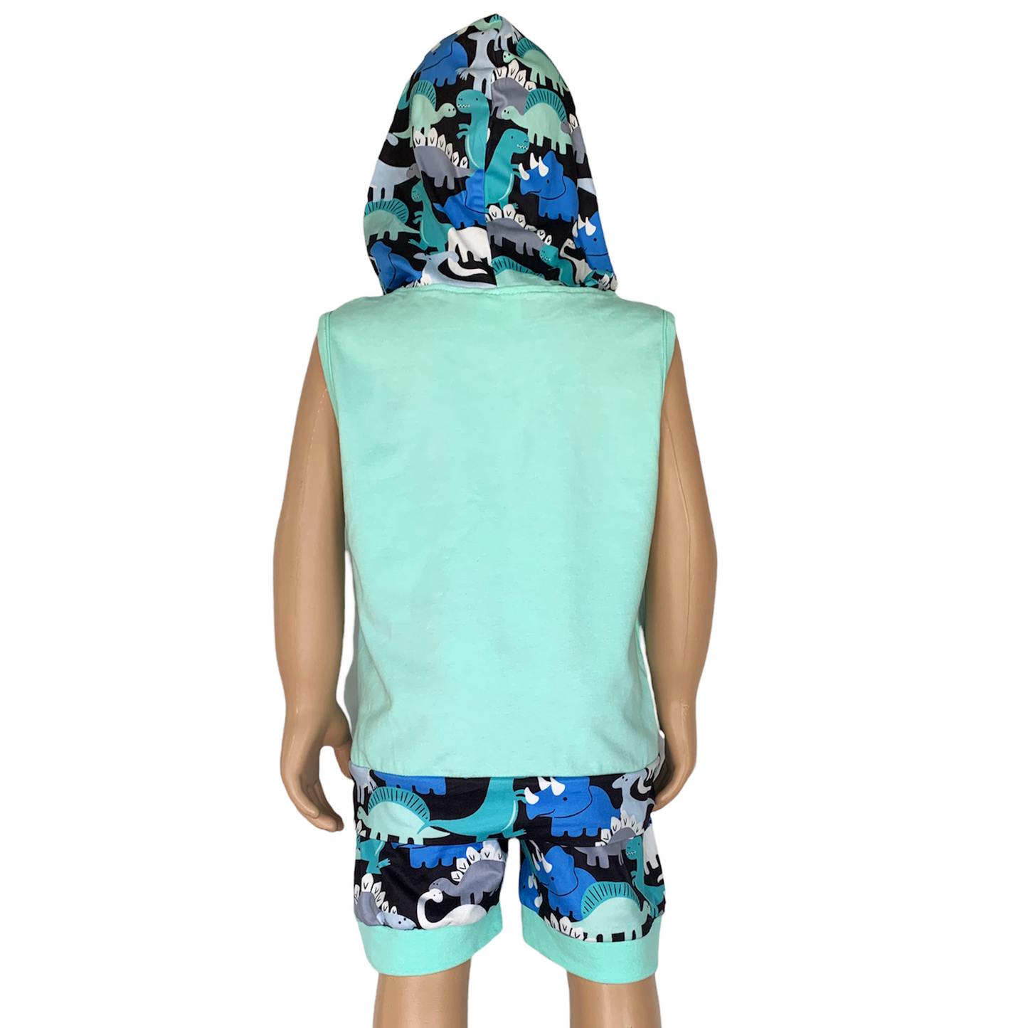 Dinosaur Hoodie + Kangaroo Pocket Short Set