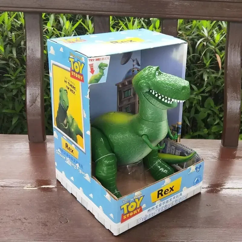 New Disney Toy Story 4 Rex the Green Dinosaur PVC Action Figures: Poseable Model Dolls with Movable Legs, Perfect for Toy Collections and Kids' Gifts.