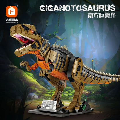 New MOC 1872-Piece Jurassic Dino World Giganotosaurus Building Kit: Blocks and Bricks for DIY Dinosaurs Park Figures. Ideal Toys and Gifts for Kids.