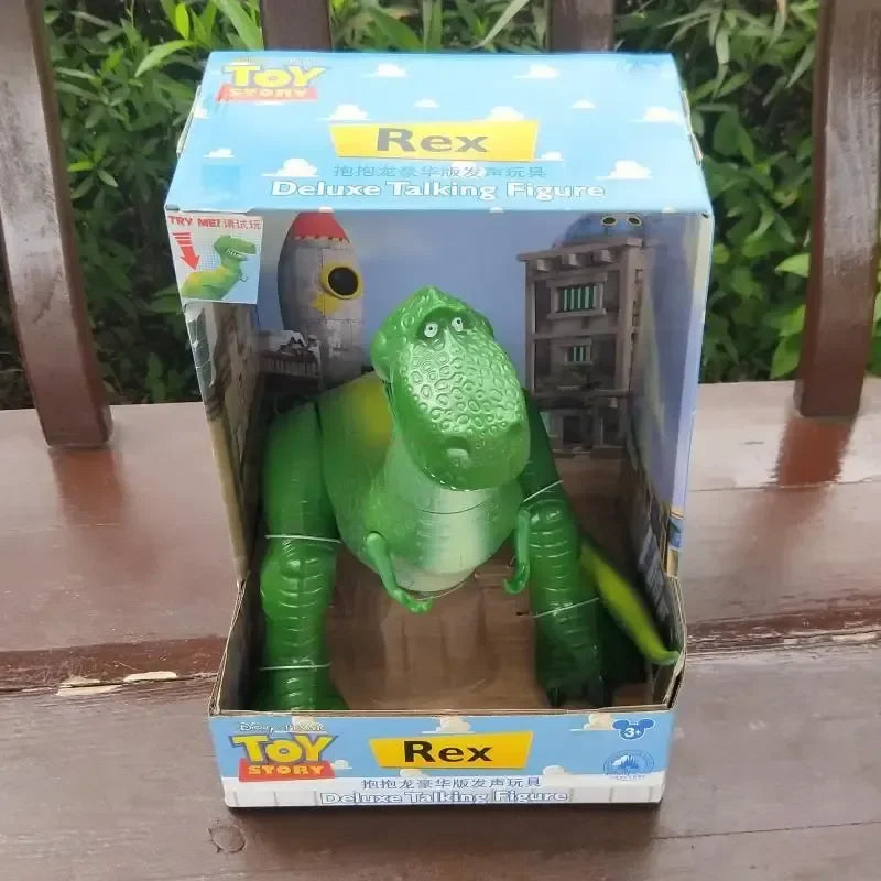 New Disney Toy Story 4 Rex the Green Dinosaur PVC Action Figures: Poseable Model Dolls with Movable Legs, Perfect for Toy Collections and Kids' Gifts.