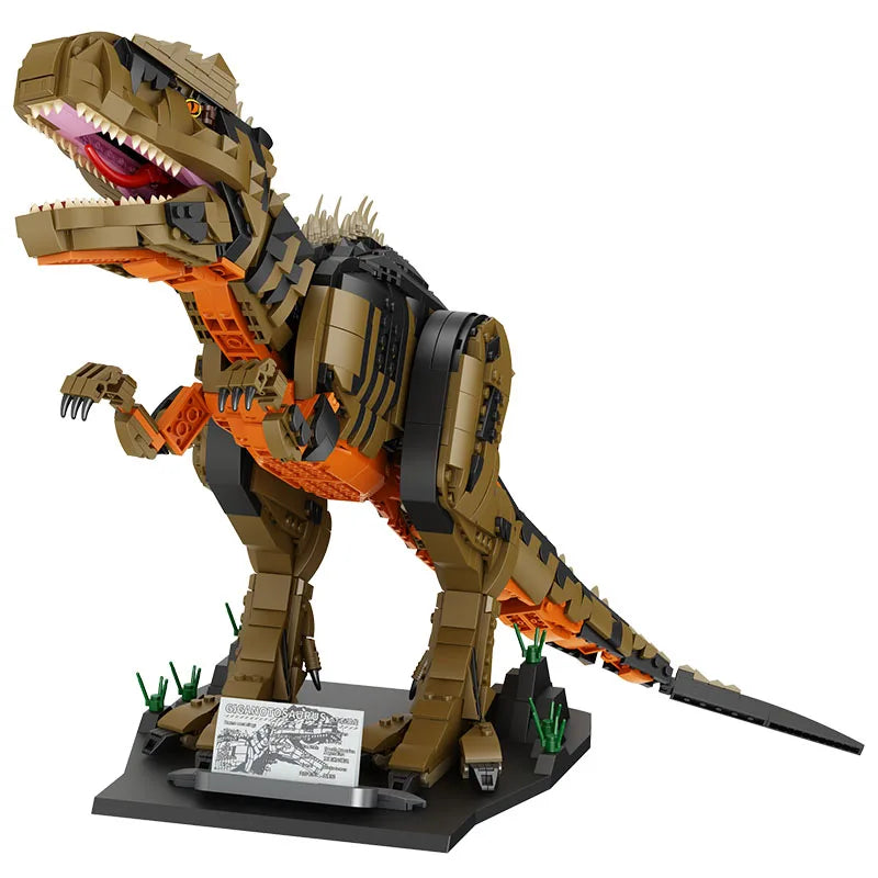 New MOC 1872-Piece Jurassic Dino World Giganotosaurus Building Kit: Blocks and Bricks for DIY Dinosaurs Park Figures. Ideal Toys and Gifts for Kids.