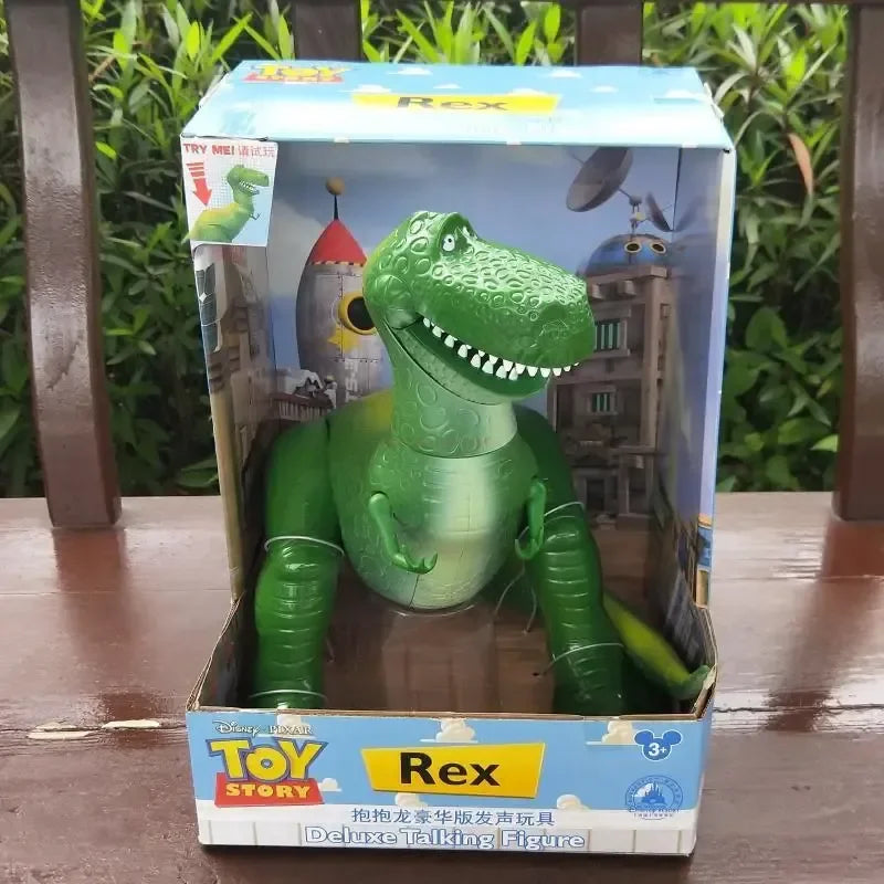 New Disney Toy Story 4 Rex the Green Dinosaur PVC Action Figures: Poseable Model Dolls with Movable Legs, Perfect for Toy Collections and Kids' Gifts.