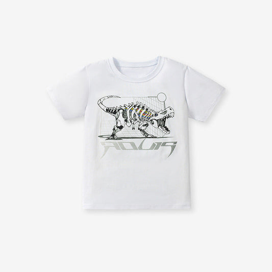 Boys' Dinosaur Cartoon Print T-Shirt
